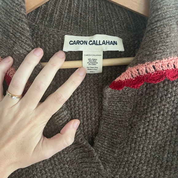 Caron Callahan Freya Sweater with Red Trim - Picture 2 of 3